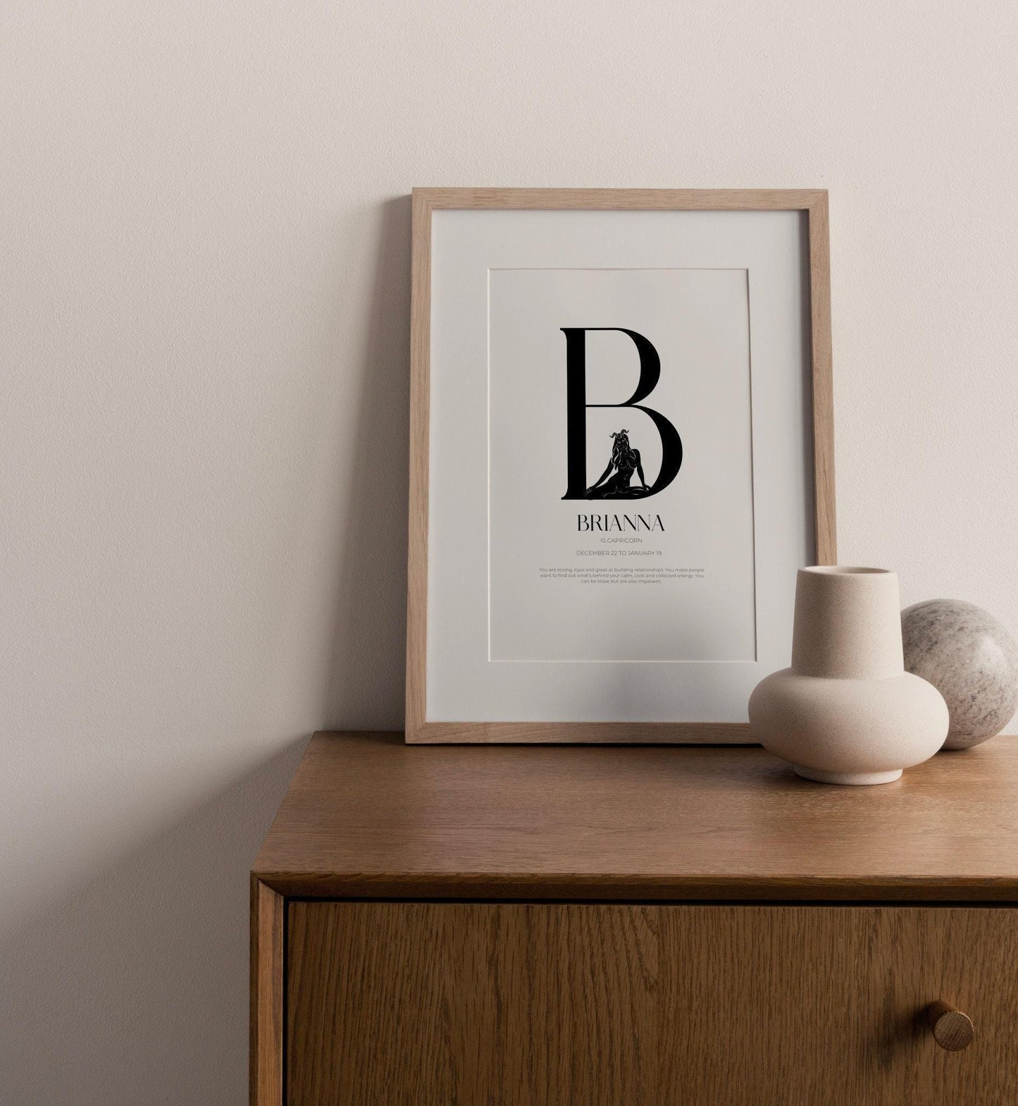 Flirty Zodiac Initial Custom Print