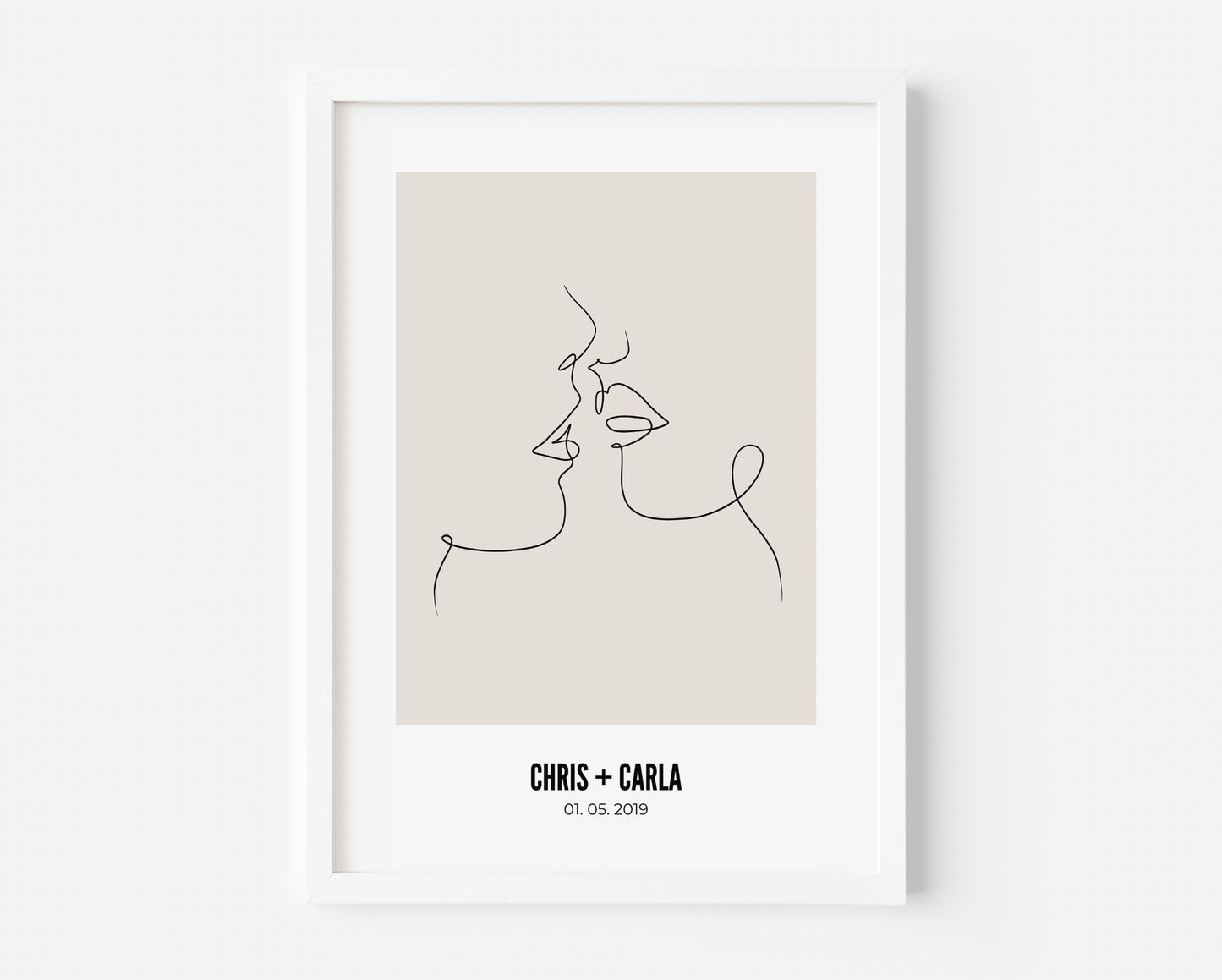 Couple Kissing Customisable Print - Square - Created By Zoe