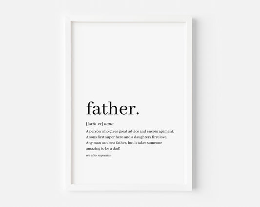 Father Definition Personalised Print - Created By Zoe