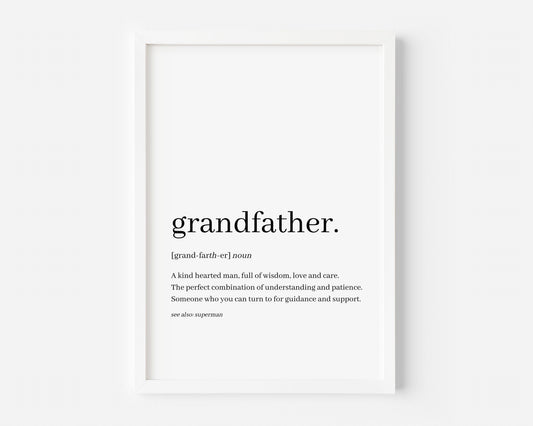 GrandFather Definition Personalised Print - Created By Zoe