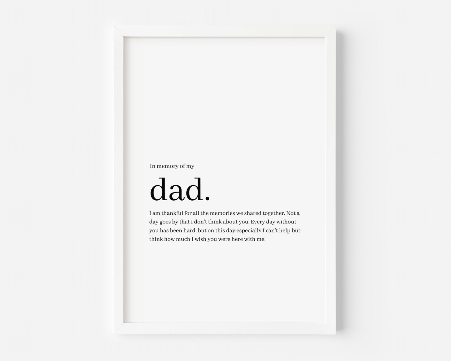 In Memory of 'Dad' Print - Created By Zoe