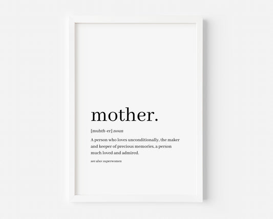 Mother Definition Print - Created By Zoe