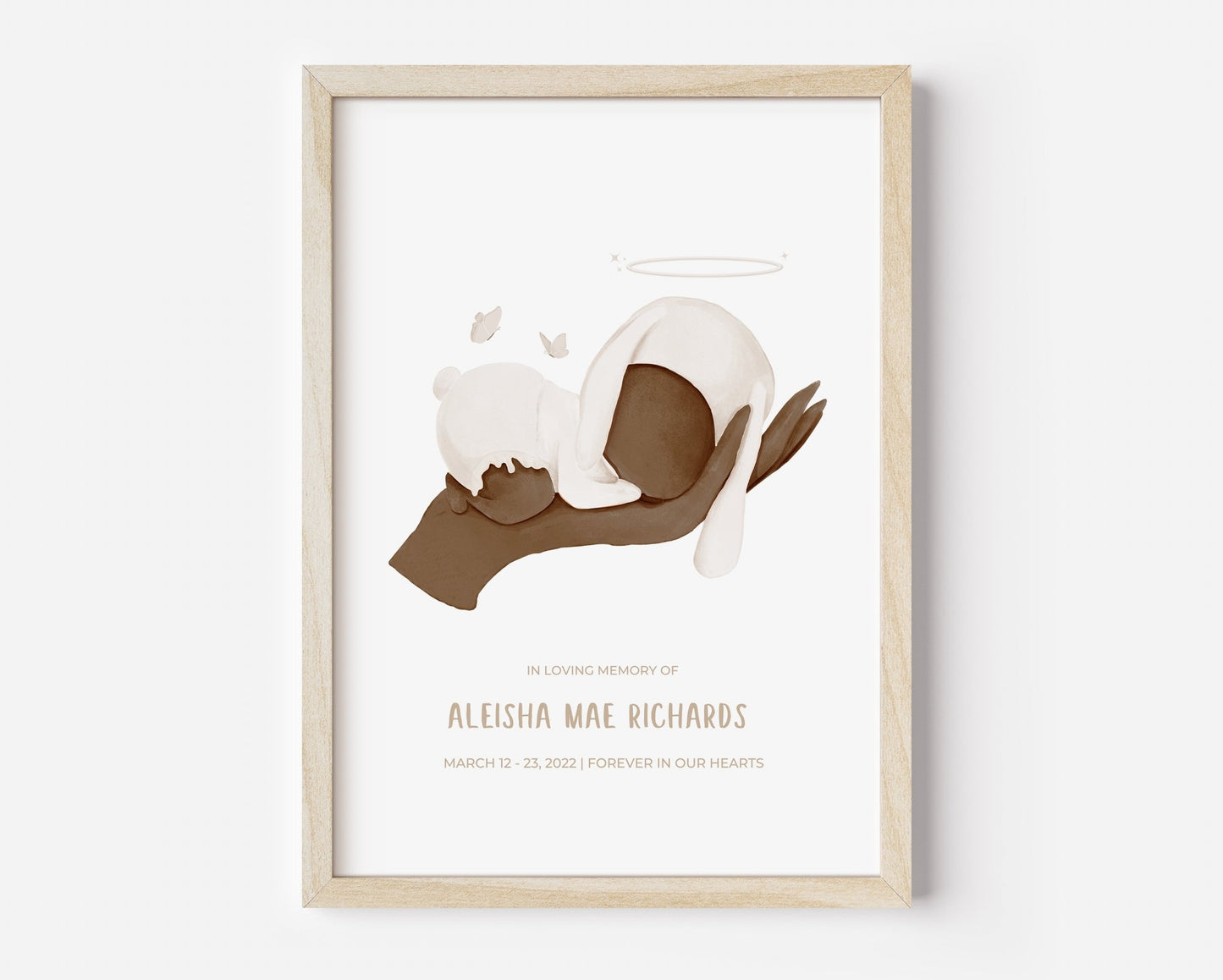 Watercolour Angel Baby Miscarriage Personalised Print - Created By Zoe