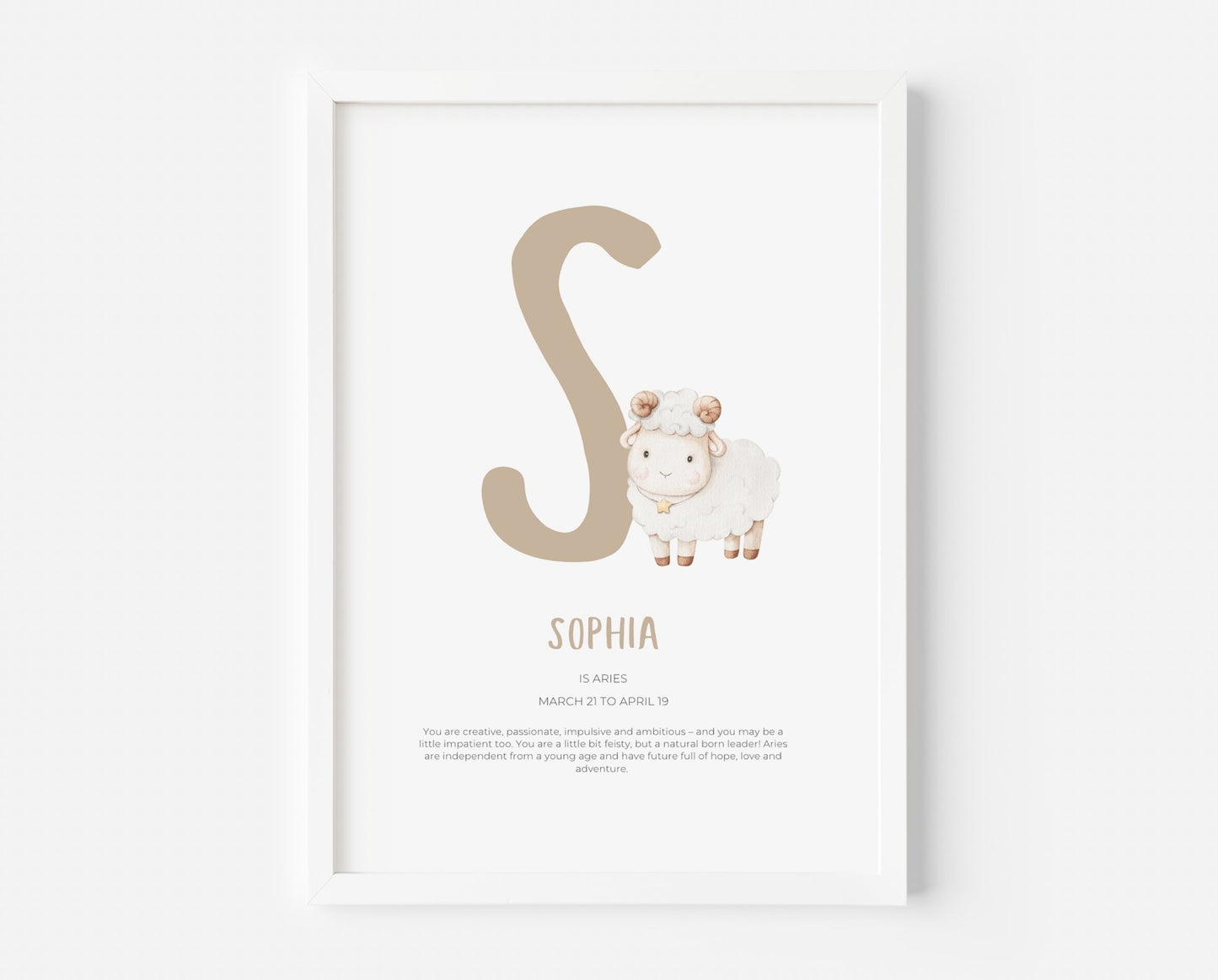 Zodiac Initial Child Personalised Print - Created By Zoe